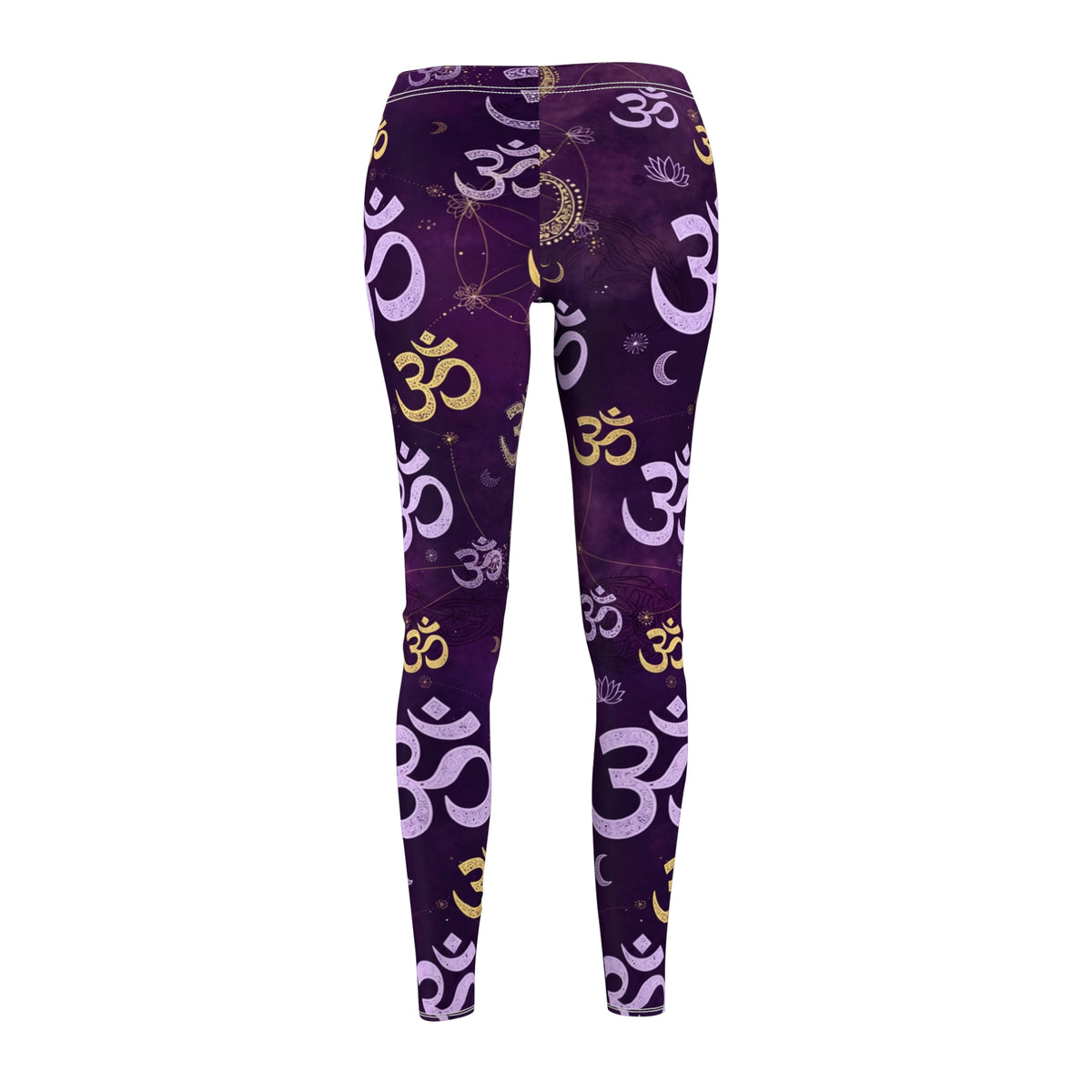 Om Symbol Yoga Leggings | Purple Spiritual Athleisure