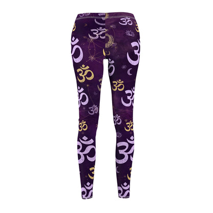 Om Symbol Yoga Leggings | Purple Spiritual Athleisure