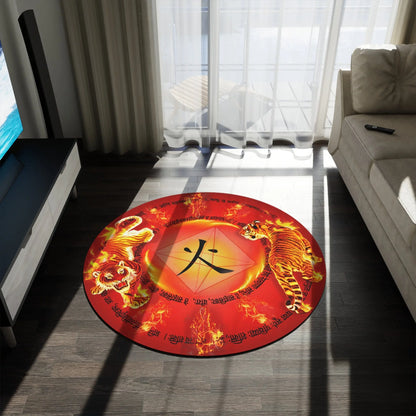 Fire Element Round Rug Printify