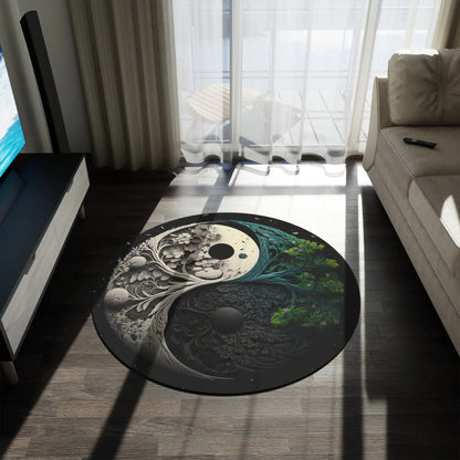 Heaven and Earth YinYang Round Rug Printify