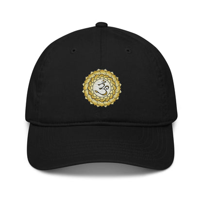 Black Crown Chakra Baseball Cap - Front view showing the Crown Chakra symbol.