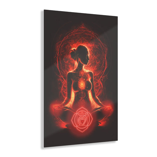 Root Chakra Meditation Acrylic Art Printify