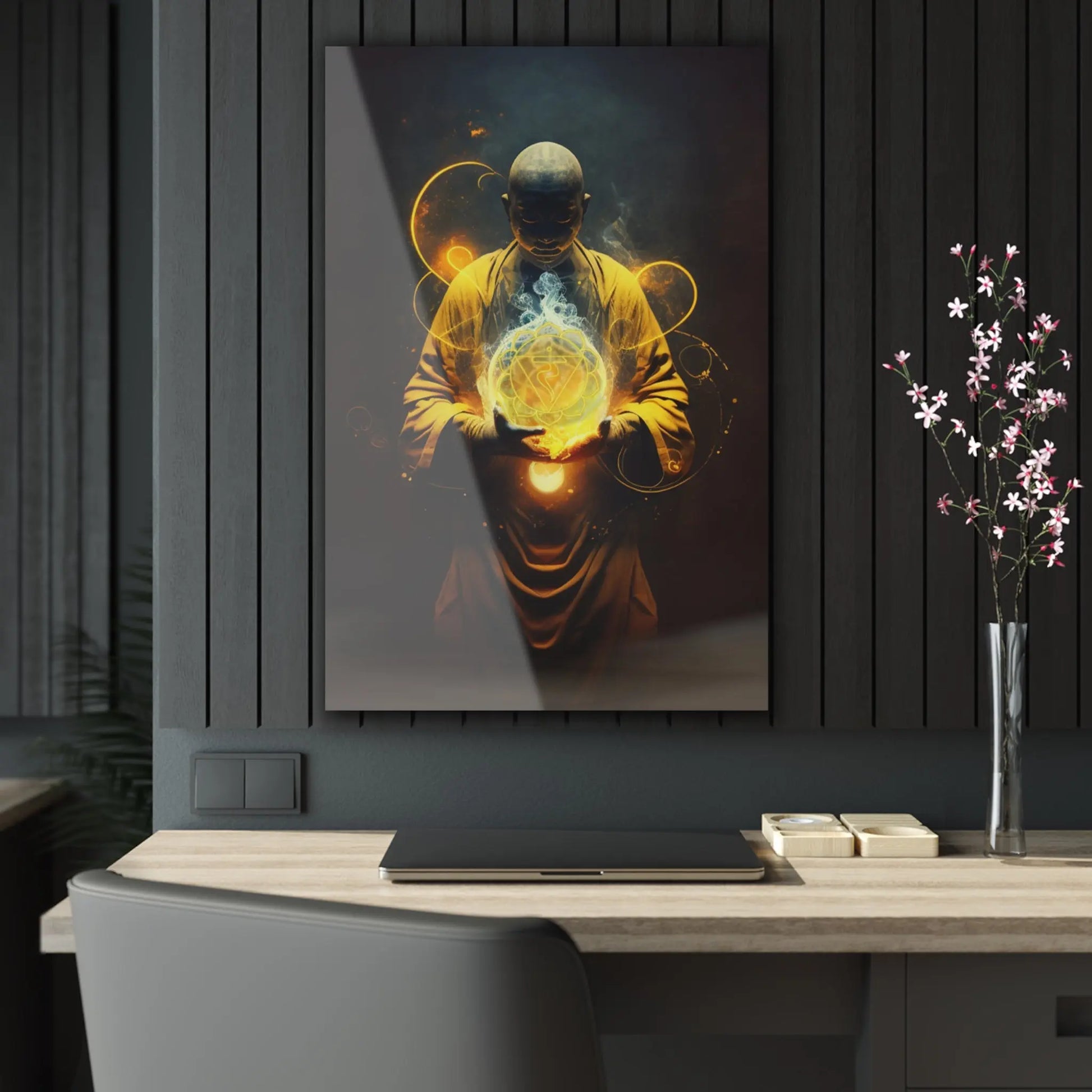 Solar Plexus Chakra Monk Acrylic Art Printify