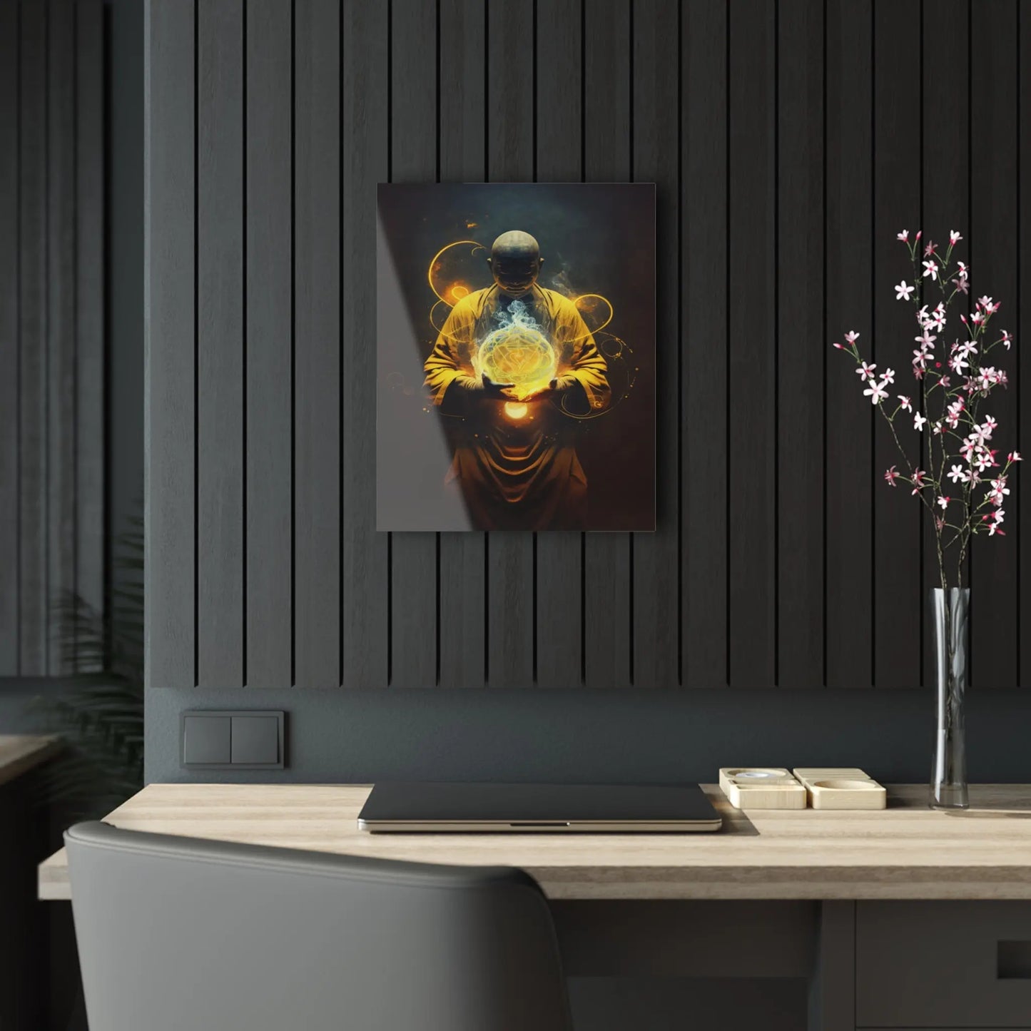 Solar Plexus Chakra Monk Acrylic Art Printify