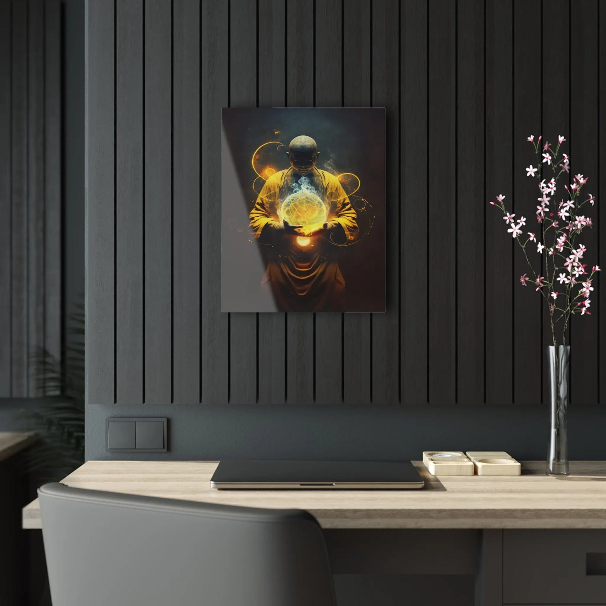 Solar Plexus Chakra Monk Acrylic Art Printify