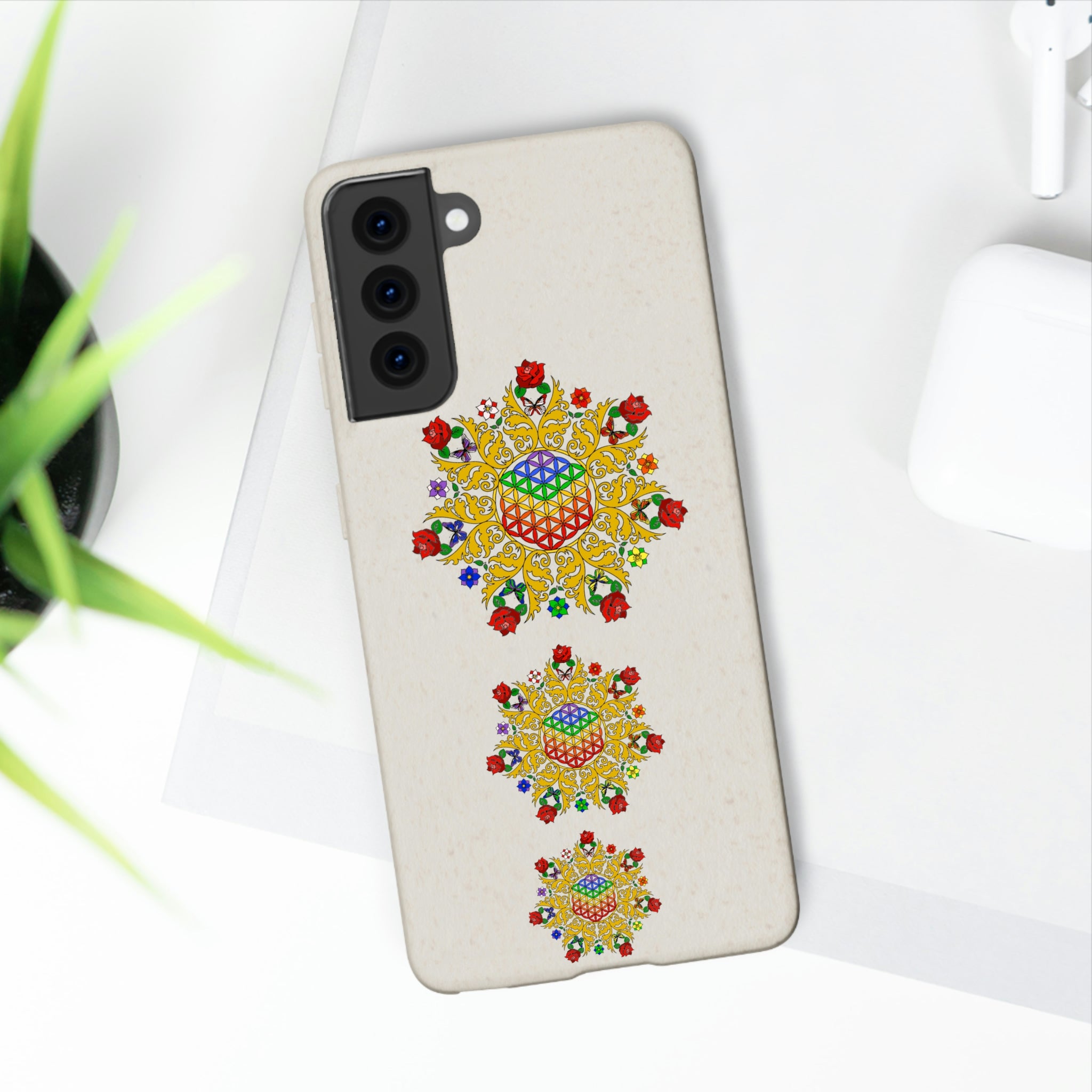 Flower of Life Biodegradable Phone Case Printify
